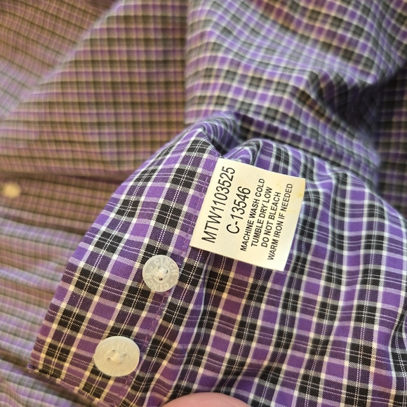 ‼️3/$30‼️ Cinch Shirt Men Purple/black Plaid Long Sleeve Button Up Cotton Medium - Picture 8 of 13